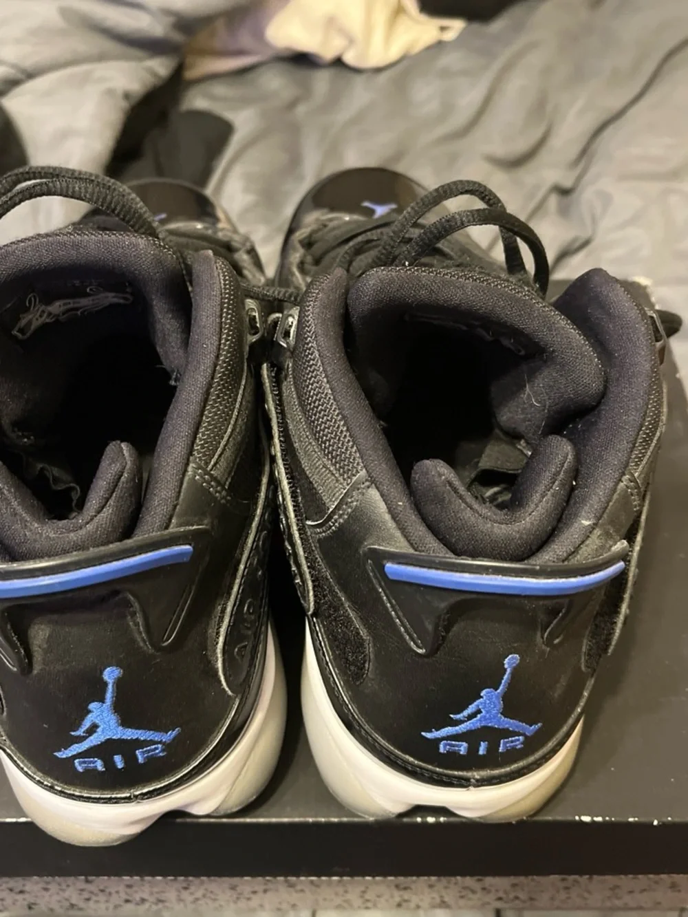 Jordan Black and Royal Blue Retro Basketball Sneakers